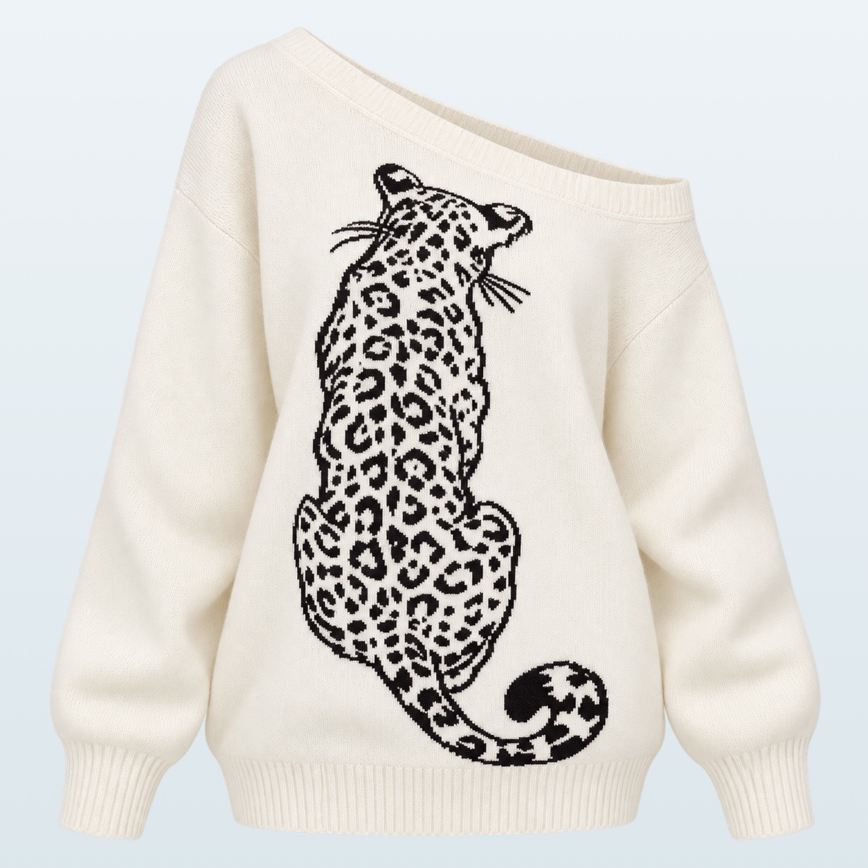 Ivory Leopard Sweater — women's ivory leopard knit by TORRY, Limassol