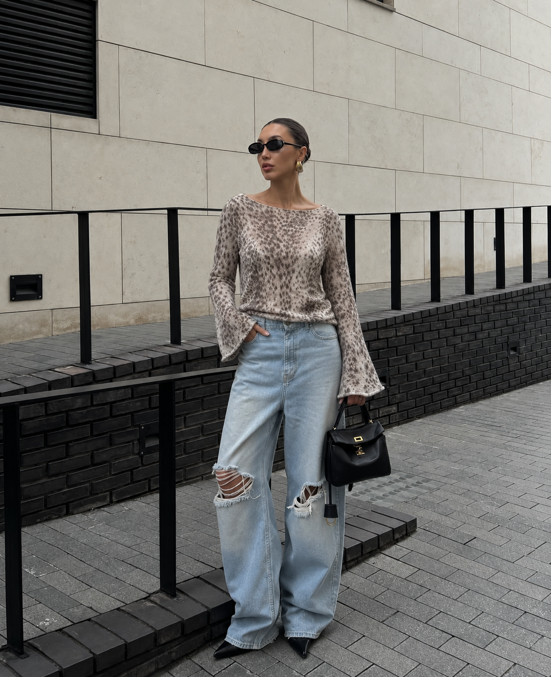 Soft Leopard Sweater — cropped leopard print knit sweater