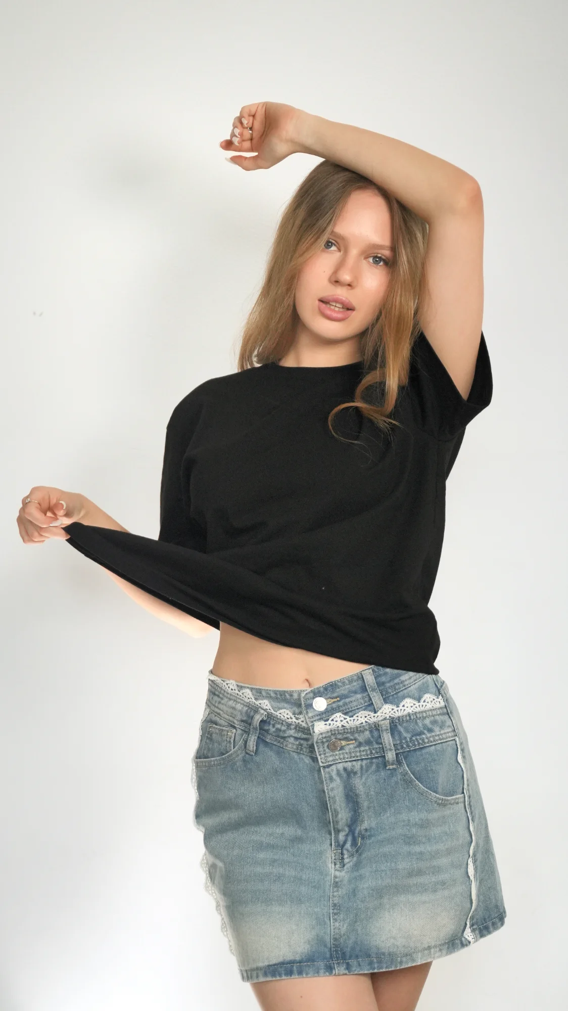 Denim Skirt Double Button — swimwear at TORRY, photo 3
