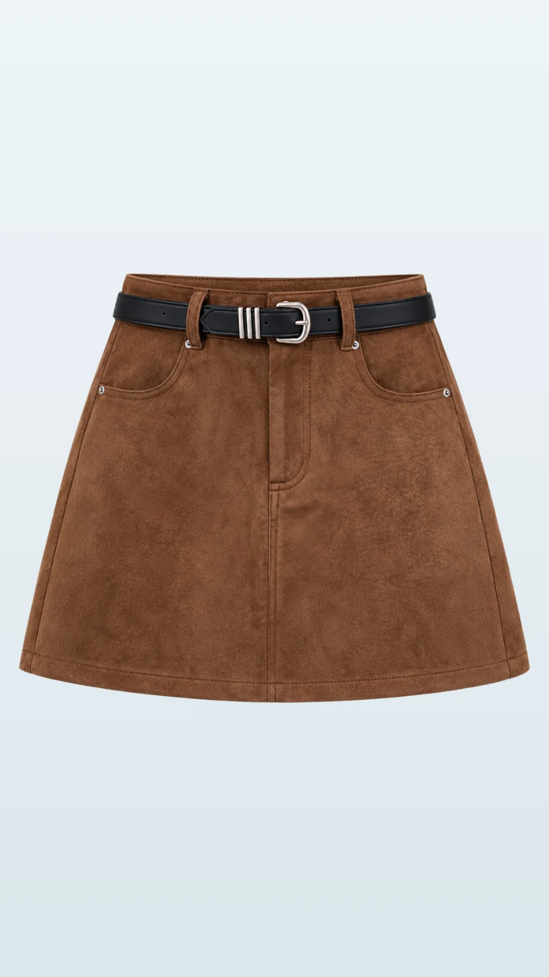 Dakota Faux Suede Mini Skirt — bottoms at TORRY, photo 4 — Cognac