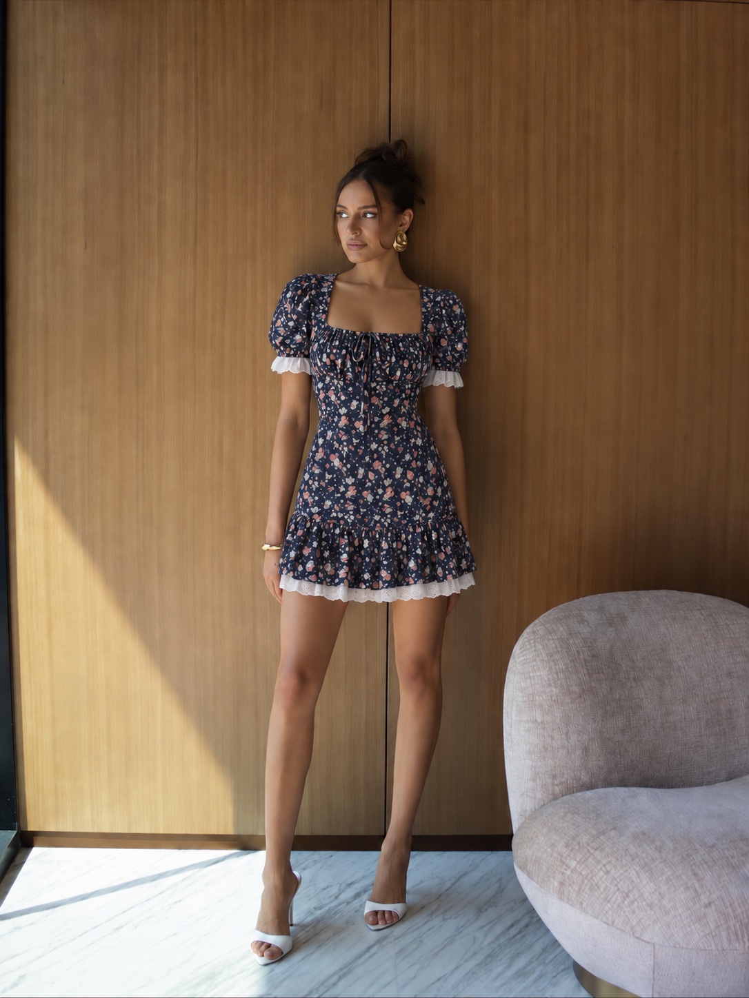 Nocturne Floral Mini Dress — dresses at TORRY